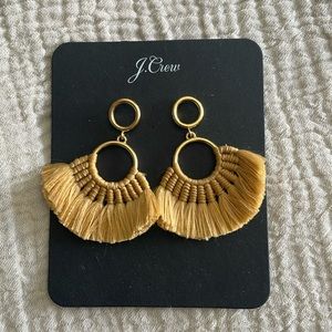 J. Crew gold fan earrings NWT!